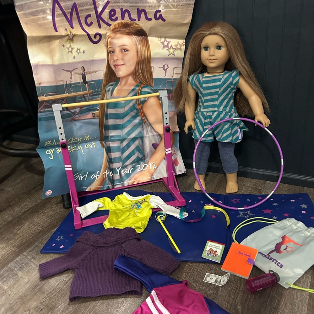 American Girl GOTY McKenna Doll with Clothing AND Additional Gymnastics Set
